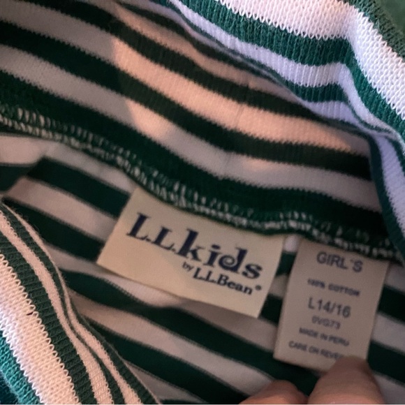 LL Bean Kids Vintage Gingerbread Appliqué Green Skirt Fleece Cardigan Tneck 14 - Picture 16 of 16